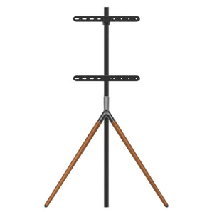 VISIO Tripod Floor TV Stand for 23 to 55 Inch TVs with 90° Swivel, Black and Dark Beech | VWC2355