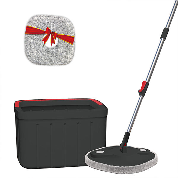 VC-821 360° Spin Mop and Bucket with Flat Self-Separating System & 2 Microfiber Pads