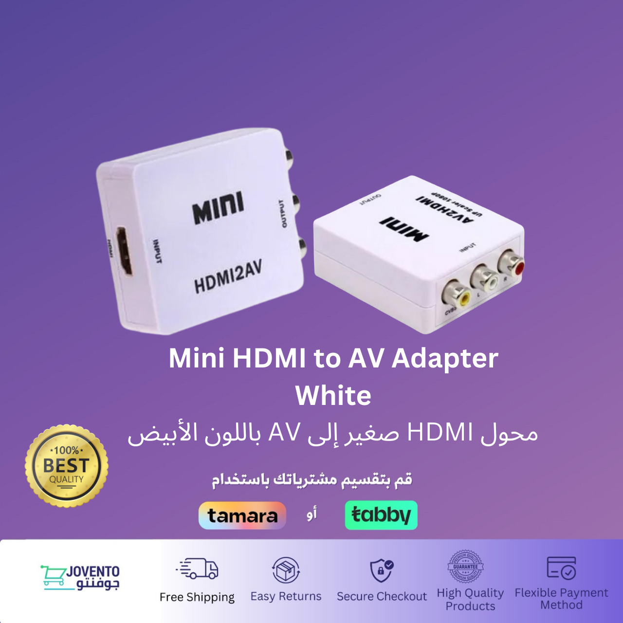 Mini HDMI to AV Converter Adapter - White