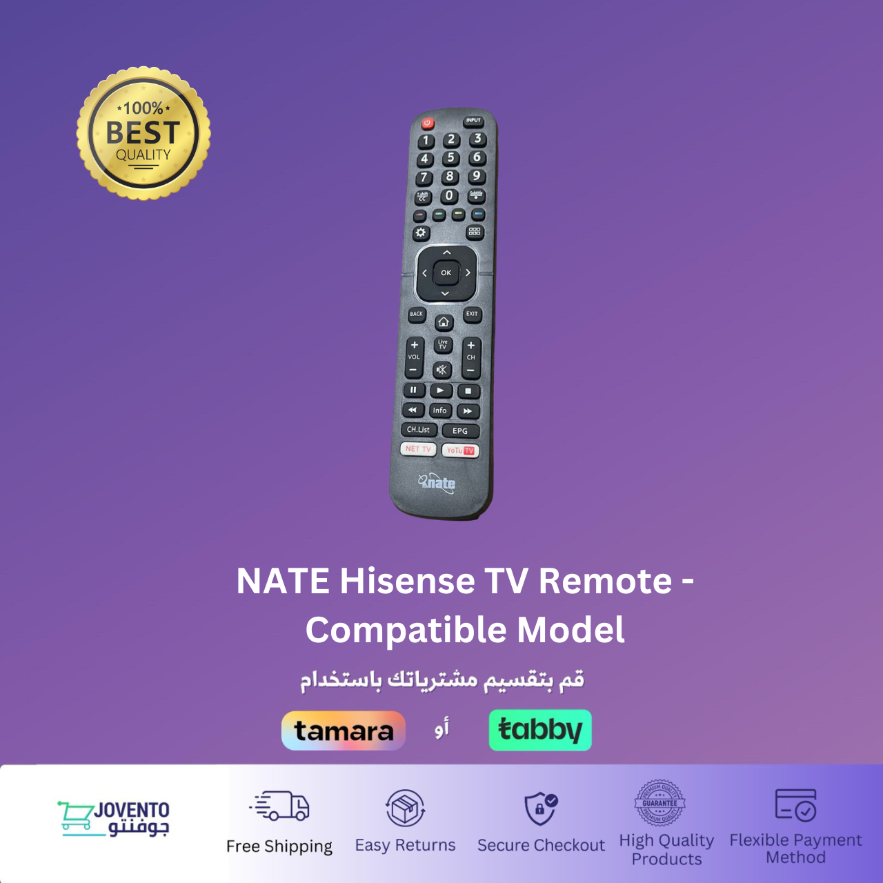 NATE Hisense TV Remote - Compatible Model