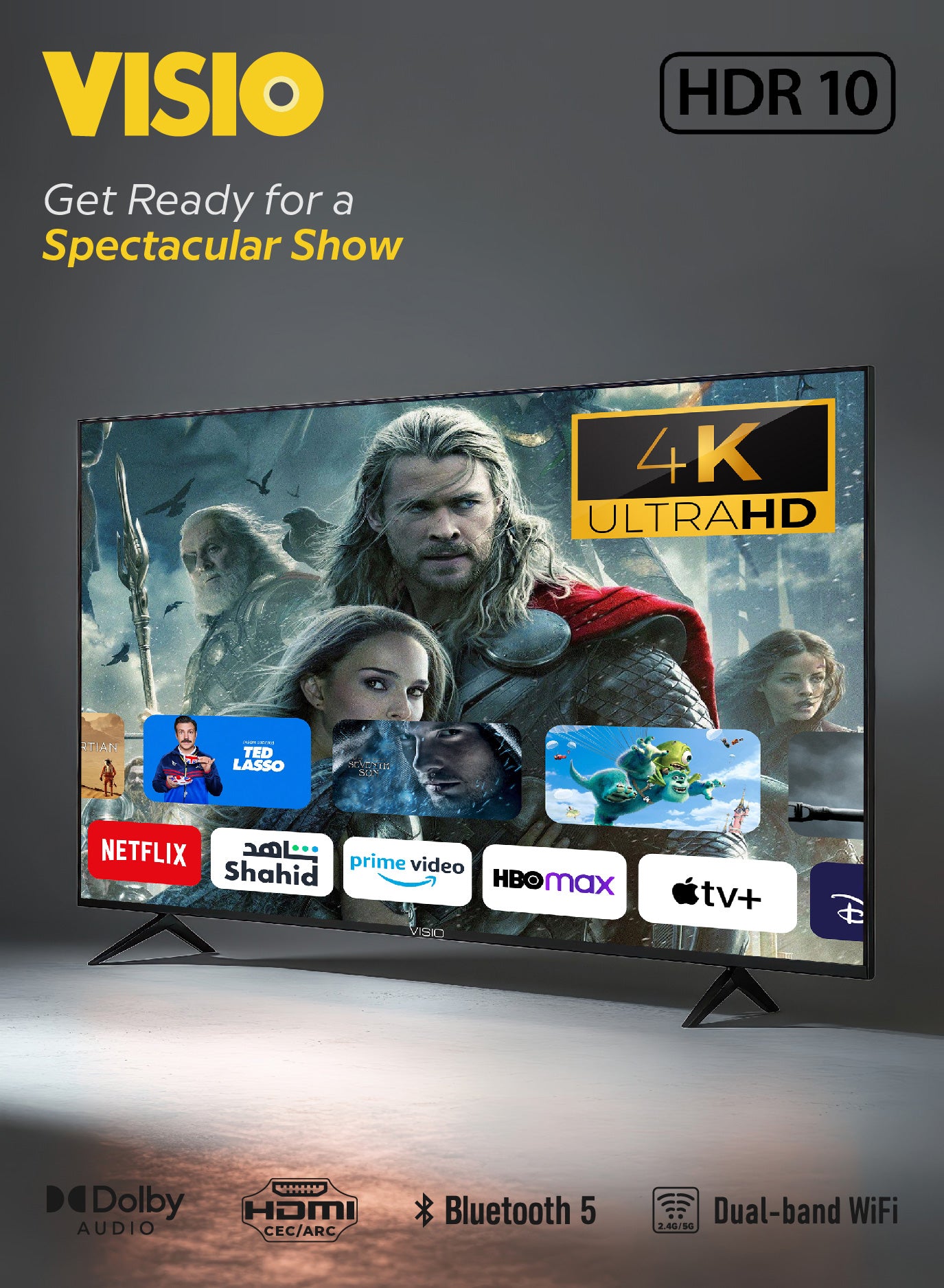 VISIO 70-Inch Frameless 4K Powered by WebOS TV with Built-in Satellite Receiver -  Magic Remote